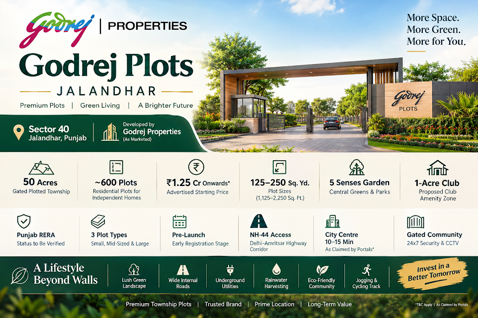 Godrej Plots Jalandhar - premium residential plots of 125-250 sq. yd. by Godrej Properties in Jalandhar, Punjab